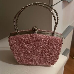 Elegant Pink Beaded Handbag